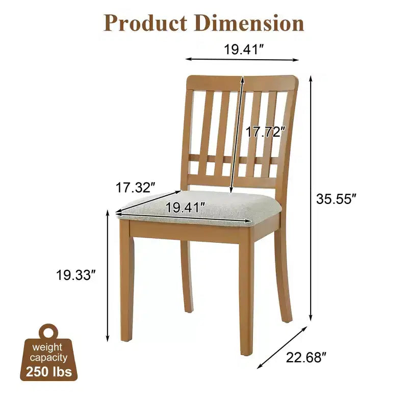 Chaises de salle à manger GDFStudio Yates (lot de 2) avec dossier en bois courbé et assise en tissu gris