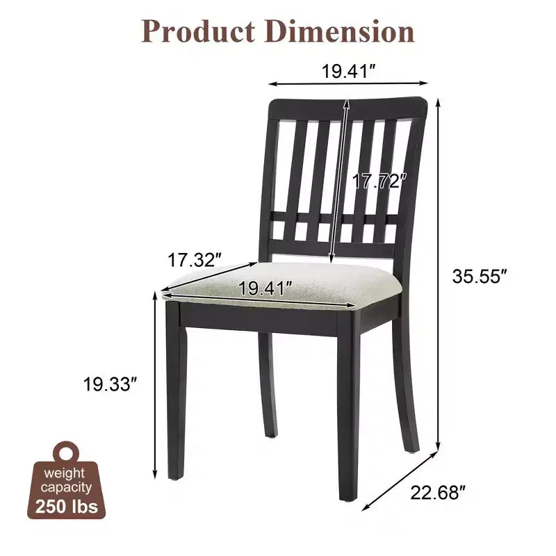 Chaises de salle à manger GDFStudio Yates (lot de 2) avec dossier en bois courbé et assise en tissu gris