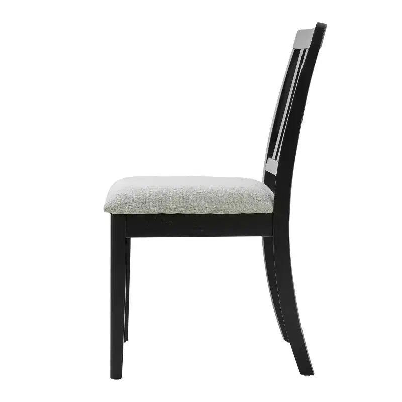 Chaises de salle à manger GDFStudio Yates (lot de 2) avec dossier en bois courbé et assise en tissu gris