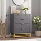 Commode moderne à 5 tiroirs avec pieds en métal, grand organisateur de rangement pour chambre, salon et entrée