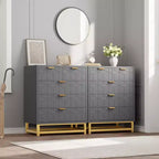 Commode moderne à 5 tiroirs avec pieds en métal, grand organisateur de rangement pour chambre, salon et entrée
