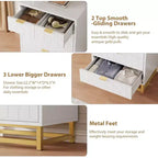 Commode moderne à 5 tiroirs avec pieds en métal, grand organisateur de rangement pour chambre, salon et entrée