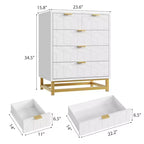 Commode moderne à 5 tiroirs avec pieds en métal, grand organisateur de rangement pour chambre, salon et entrée