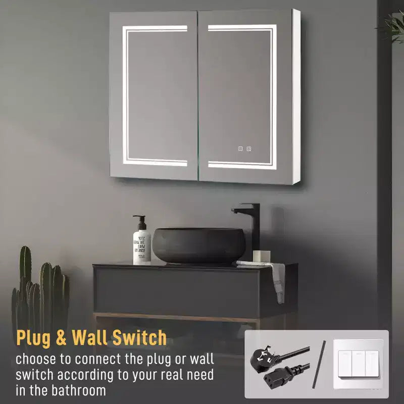 Meuble de salle de bain mural Karl avec miroir
