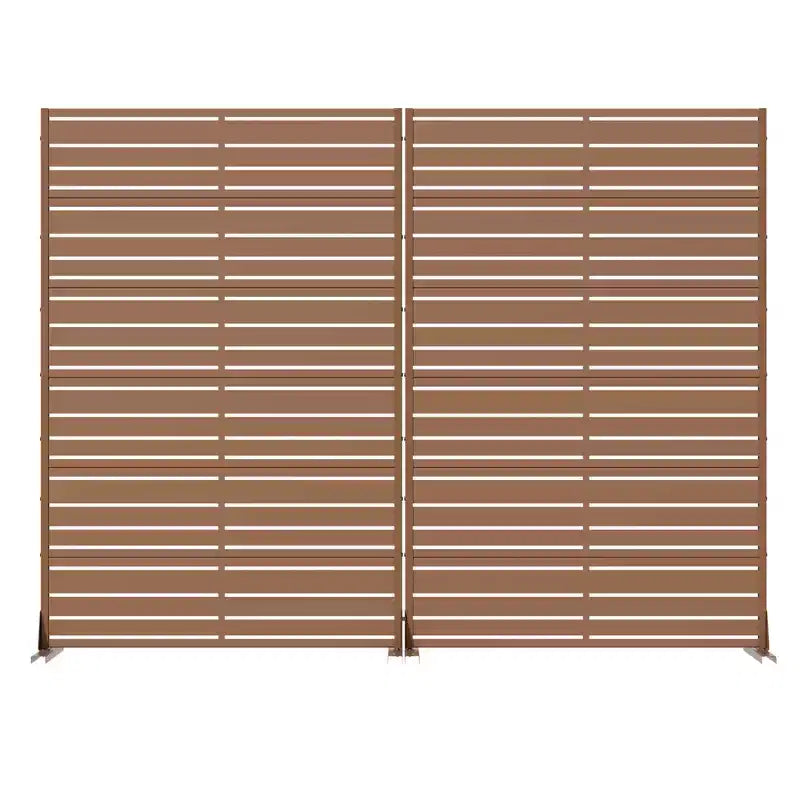 MAYEERTY Benjamin Paravent large-étroit en acier galvanisé marron à persiennes, 72x47x16, Écran d'intimité double face à 6 panneaux