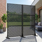 MAYEERTY Laurence Diamant Diviseur de pièce en acier galvanisé noir, 59x30x16, Paravent double face à 5 panneaux