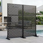 MAYEERTY Laurence Diamant Diviseur de pièce en acier galvanisé noir, 59x30x16, Paravent double face à 5 panneaux