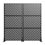 MAYEERTY Laurence Diamant Diviseur de pièce en acier galvanisé noir, 59x30x16, Paravent double face à 5 panneaux