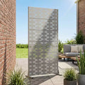 MAYEERTY Brick 01 Gray Galvanized Steel Room Divider, 72x35x16, 6-Piece Durable Indoor Outdoor Screen