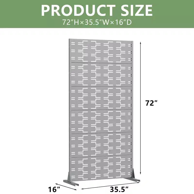 MAYEERTY Séparateur de pièce Brick 01 gris en acier galvanisé, 72x35x16, paravent intérieur/extérieur durable en 6 pièces