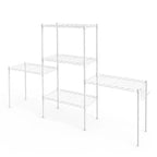 Étagère de rangement blanche à 5 niveaux de 59'' avec hauteur d'espacement réglable
