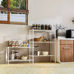Étagère de rangement blanche à 5 niveaux de 59'' avec hauteur d'espacement réglable