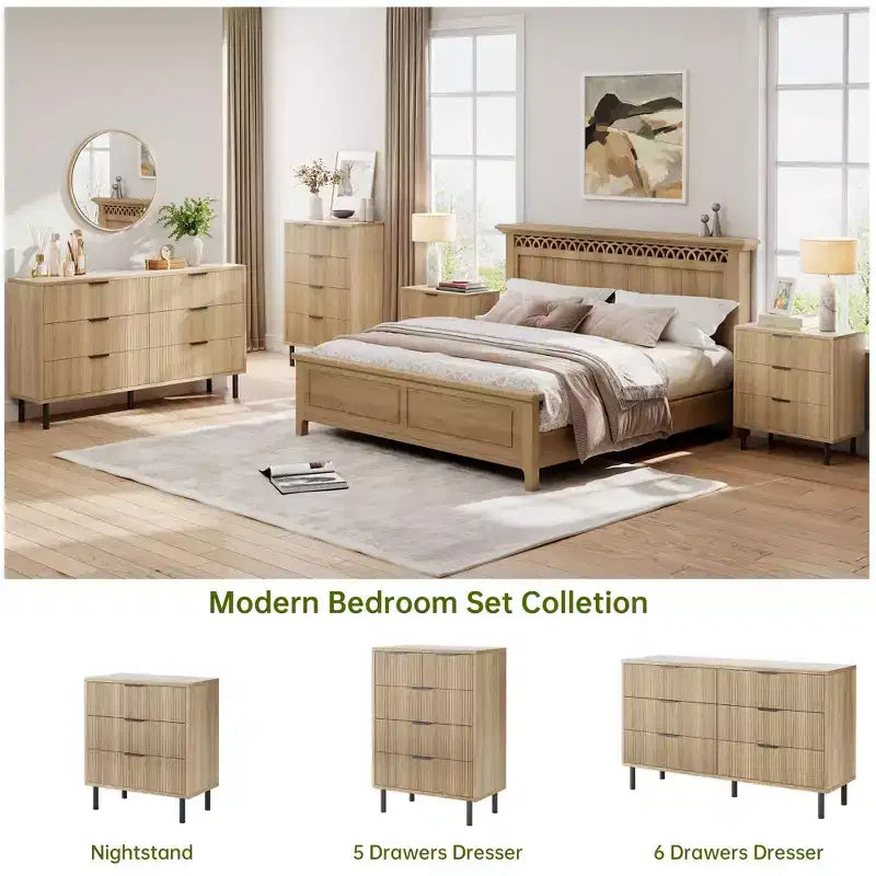 Commode, chiffonnier lot de 2 – Organiseur à 3 tiroirs en bois cannelé de 75,9 cm avec pieds en métal et dispositif anti-basculement