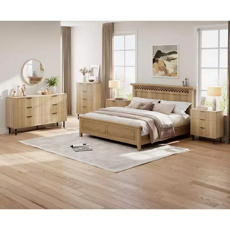 Commode, chiffonnier lot de 2 – Organiseur à 3 tiroirs en bois cannelé de 75,9 cm avec pieds en métal et dispositif anti-basculement