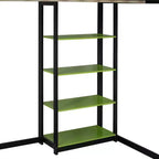Lit mezzanine en bois massif Whisen avec bureau, étagères, prise de courant et ports USB/Type-C