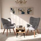 Chaises de salle à manger capitonnées, de style Mid-Century Modern, avec support dorsal et pieds en métal, pour salon, chambre à coucher