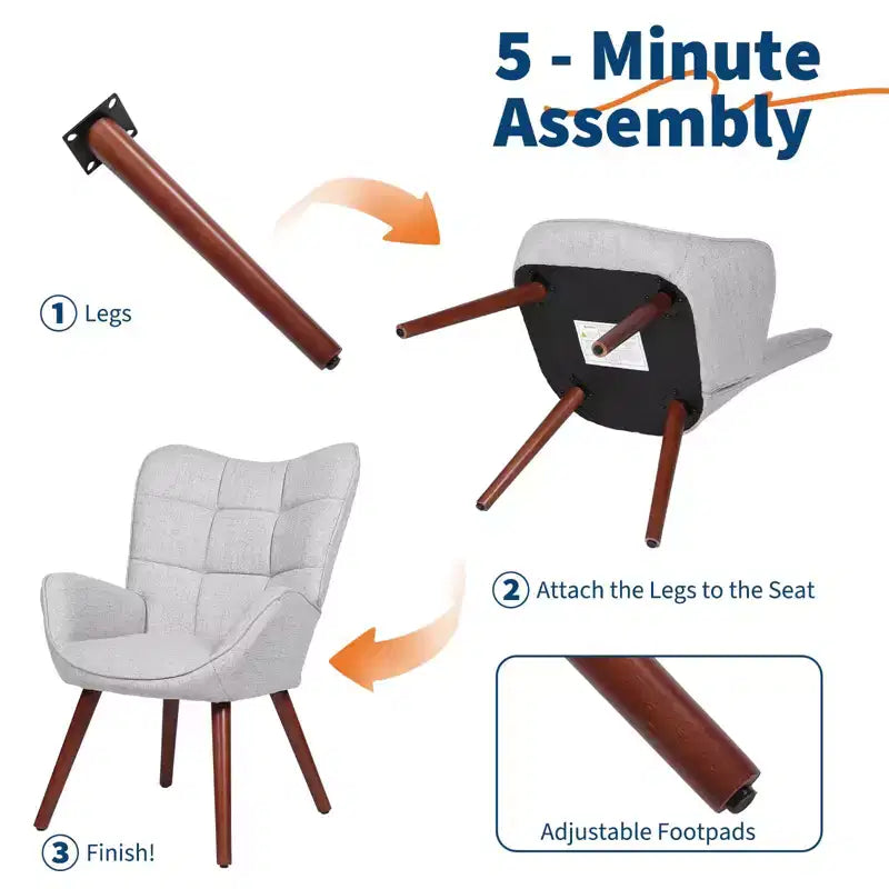 Chaises de salle à manger capitonnées, de style Mid-Century Modern, avec support dorsal et pieds en métal, pour salon, chambre à coucher