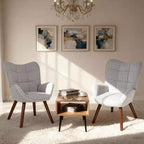 Chaises de salle à manger capitonnées, de style Mid-Century Modern, avec support dorsal et pieds en métal, pour salon, chambre à coucher