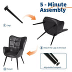 Chaises de salle à manger capitonnées, de style Mid-Century Modern, avec support dorsal et pieds en métal, pour salon, chambre à coucher