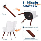Chaises de salle à manger capitonnées, de style Mid-Century Modern, avec support dorsal et pieds en métal, pour salon, chambre à coucher