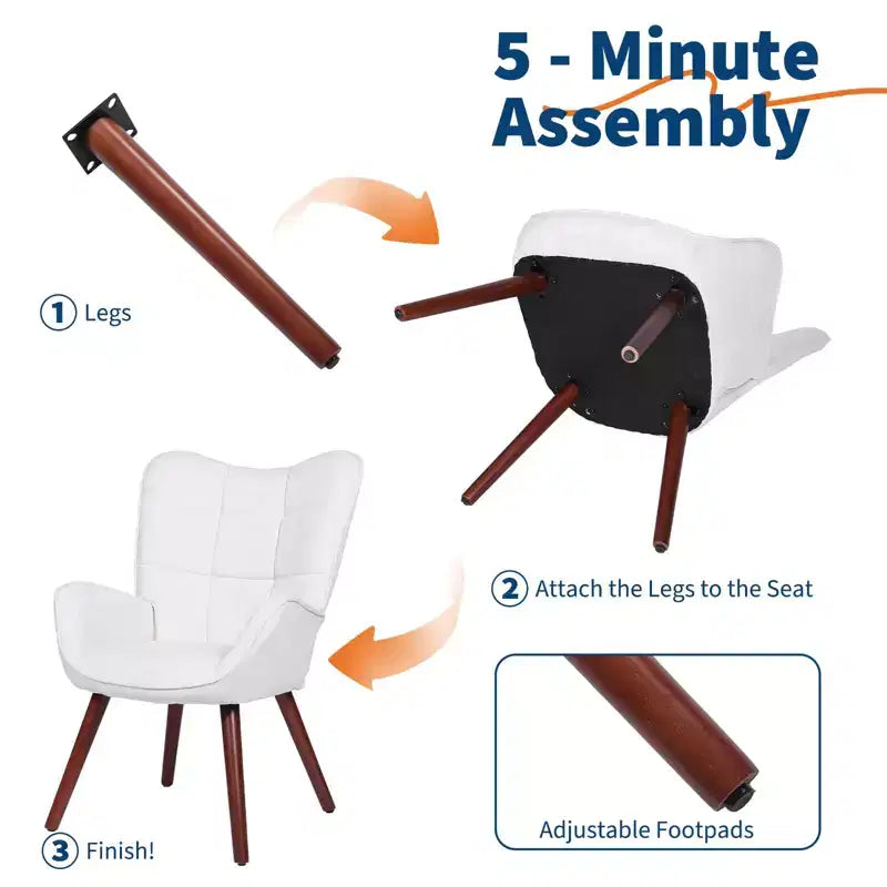 Chaises de salle à manger capitonnées, de style Mid-Century Modern, avec support dorsal et pieds en métal, pour salon, chambre à coucher