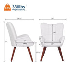 Chaises de salle à manger capitonnées, de style Mid-Century Modern, avec support dorsal et pieds en métal, pour salon, chambre à coucher