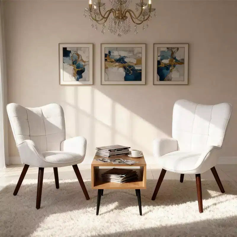 Chaises de salle à manger capitonnées, de style Mid-Century Modern, avec support dorsal et pieds en métal, pour salon, chambre à coucher