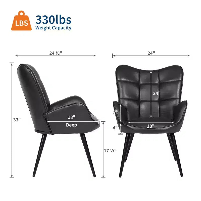 Chaises de salle à manger capitonnées, de style Mid-Century Modern, avec support dorsal et pieds en métal, pour salon, chambre à coucher