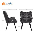 Chaises de salle à manger capitonnées, de style Mid-Century Modern, avec support dorsal et pieds en métal, pour salon, chambre à coucher