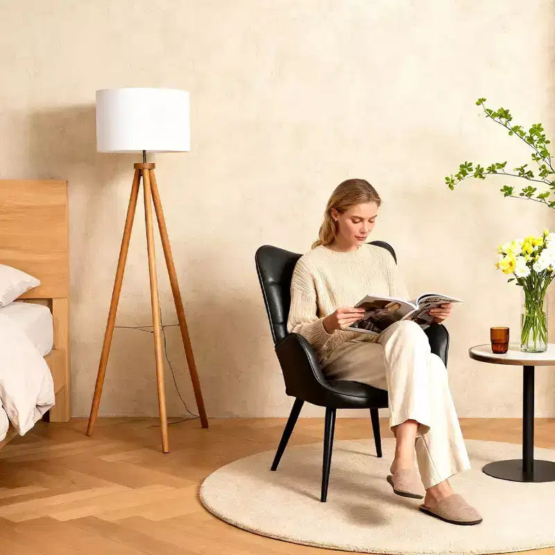 Chaises de salle à manger capitonnées, de style Mid-Century Modern, avec support dorsal et pieds en métal, pour salon, chambre à coucher