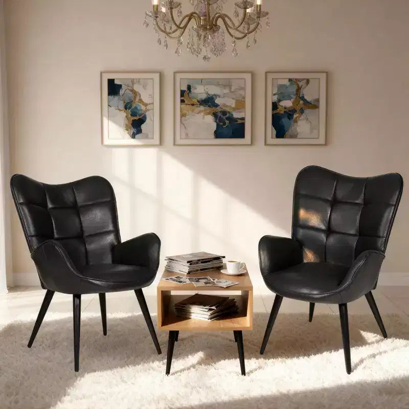 Chaises de salle à manger capitonnées, de style Mid-Century Modern, avec support dorsal et pieds en métal, pour salon, chambre à coucher