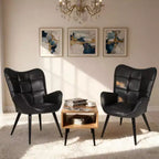 Chaises de salle à manger capitonnées, de style Mid-Century Modern, avec support dorsal et pieds en métal, pour salon, chambre à coucher