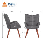 Chaises de salle à manger capitonnées, de style Mid-Century Modern, avec support dorsal et pieds en métal, pour salon, chambre à coucher