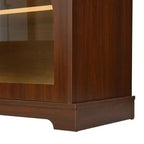 Meuble TV de ferme pour téléviseurs jusqu'à 70 pouces avec portes vitrées semi-cintrées, buffet console multimédia bicolore avec étagères réglables - ModernLuxe