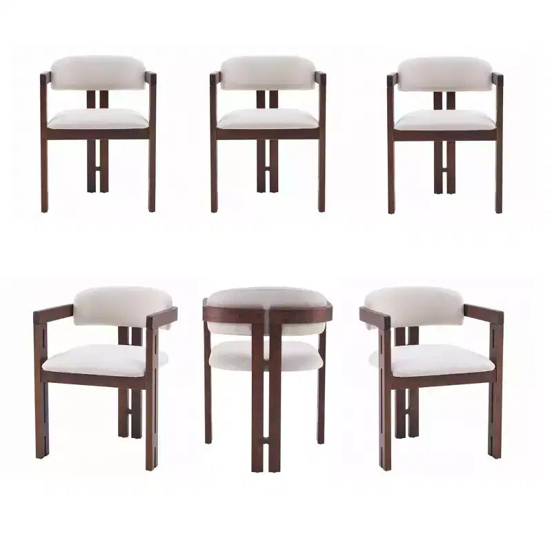 Christopher Knight Home Rhiannon Chaises de salle à manger capitonnées en bois d'hévéa de style Mid-Century (Lot de 6)