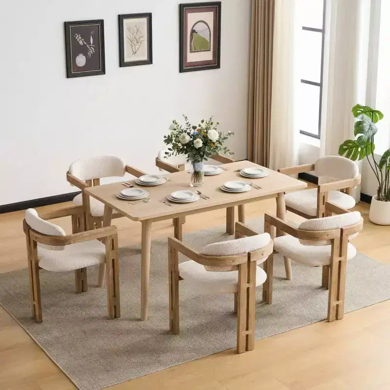 Christopher Knight Home Rhiannon Chaises de salle à manger capitonnées en bois d'hévéa de style Mid-Century (Lot de 6)