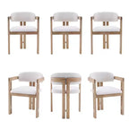Christopher Knight Home Rhiannon Chaises de salle à manger capitonnées en bois d'hévéa de style Mid-Century (Lot de 6)