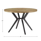 Table à manger ronde 4 personnes Hendrick, plateau en pin clair et base en métal gris acier – iNSPIRE Q