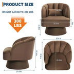 Fauteuil d'appoint moderne pivotant à 360° avec accoudoirs rembourrés, fauteuil club confortable pour salon, chambre, bureau