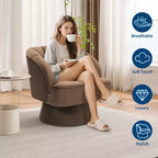 Fauteuil d'appoint moderne pivotant à 360° avec accoudoirs rembourrés, fauteuil club confortable pour salon, chambre, bureau