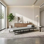 Fauteuil-lit convertible FurnitureR avec dossier réglable, canapé-lit moderne en tissu avec accoudoirs et oreiller, inclinable 6 positions, gris