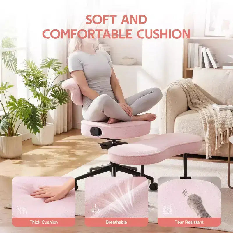 Chaise de bureau ergonomique pour s'asseoir en tailleur, chaise de méditation pivotante à 360°, chaises de bureau à genoux réglables en hauteur, pour la maison