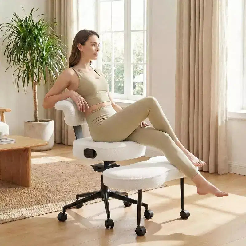 Ergonomic Cross Legged Office Chair, 360 Swivel Meditation Chair, Adjustable Height Kneeling Desk Chairs, for Home