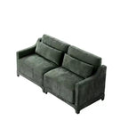 Canapé 2 places en chenille Homy Casa avec coussins lombaires, petite banquette moderne rembourrée pour salon, vert