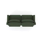 Canapé 2 places en chenille Homy Casa avec coussins lombaires, petite banquette moderne rembourrée pour salon, vert