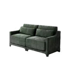 Canapé 2 places en chenille Homy Casa avec coussins lombaires, petite banquette moderne rembourrée pour salon, vert