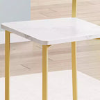 Ensemble Table à Manger, Ensemble de Cuisine Rond 3 Pièces avec Chaises Rembourrées et Cadre en Acier Robuste, pour Petits Espaces, Appartements et Studios, Blanc
