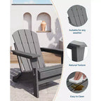 Chaise de patio extérieure, capacité de 172 kg, assise confortable, pliable, pour terrasse, pelouse, jardin