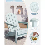 Chaise de patio extérieure, capacité de 172 kg, assise confortable, pliable, pour terrasse, pelouse, jardin