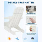 Chaise de patio extérieure, capacité de 172 kg, assise confortable, pliable, pour terrasse, pelouse, jardin